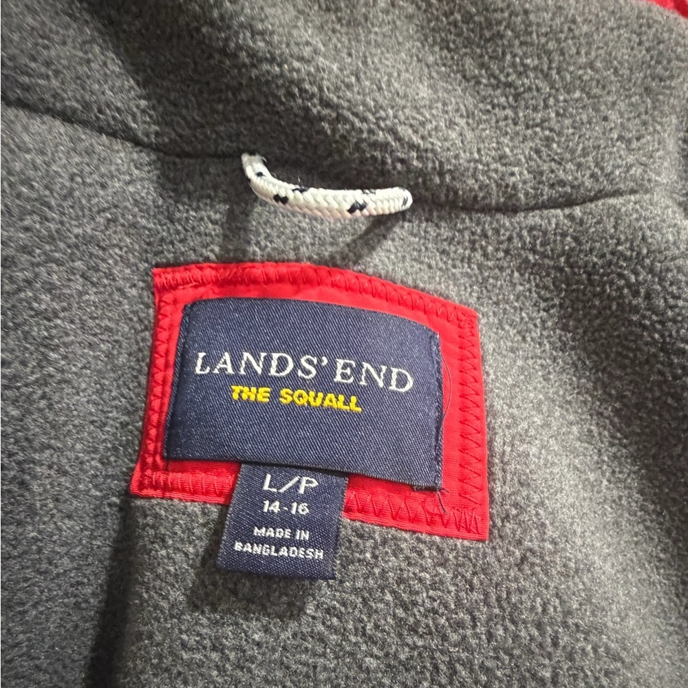 Lands' End Bright Red Hooded Puffer Ski Jacket - Picture 4 of 6